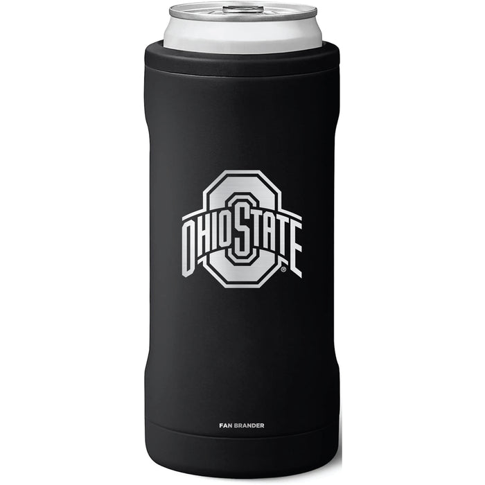 BruMate Slim Insulated Can Cooler with Ohio State Buckeyes Etched Primary Logo