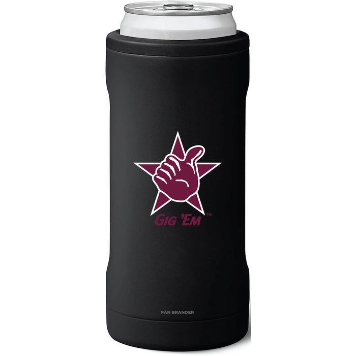 BruMate Slim Insulated Can Cooler with Texas A&M Aggies Texas A&M Gig Em