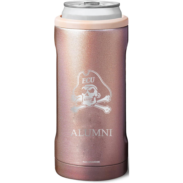 BruMate Slim Insulated Can Cooler with East Carolina Pirates Alumni Primary Logo