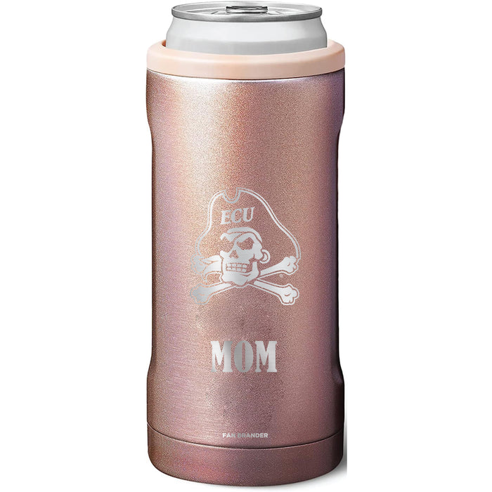 BruMate Slim Insulated Can Cooler with East Carolina Pirates Mom Primary Logo