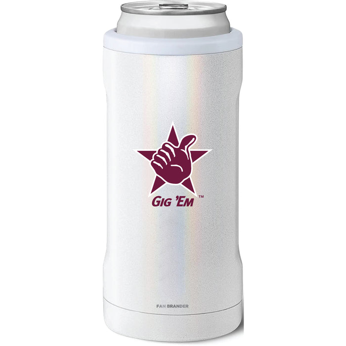 BruMate Slim Insulated Can Cooler with Texas A&M Aggies Texas A&M Gig Em