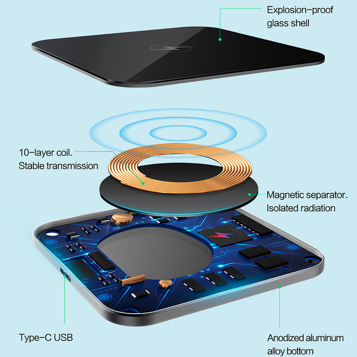 Fan Brander Fast Charging Wireless Charger with Utah Hockey Club Primary Mark Laser Etched