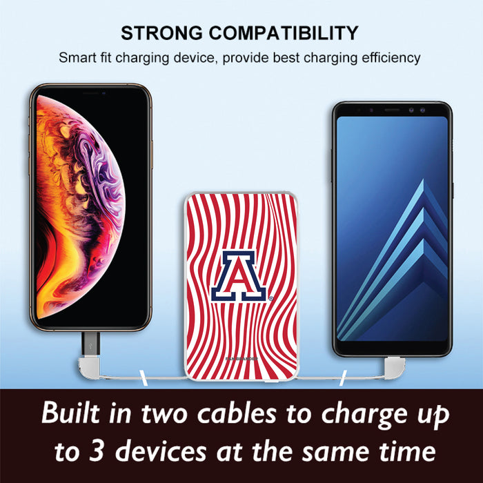 Fan Brander 10,000 mAh Portable Power Bank with Arizona Wildcats Groovey Lines