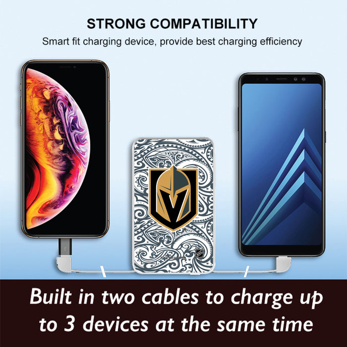 Fan Brander 10,000 mAh Portable Power Bank with Vegas Golden Knights Team Color Tribal