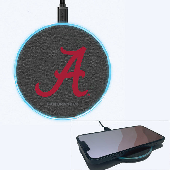 Fan Brander Grey 15W Wireless Charger with Alabama Crimson Tide Alabama A