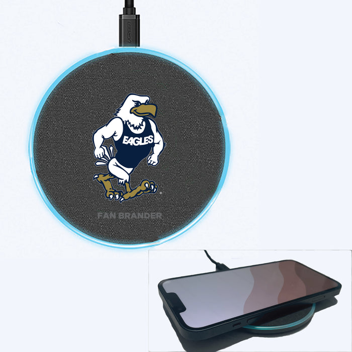 Fan Brander Grey 15W Wireless Charger with Georgia Southern Eagles Strutting Eagle