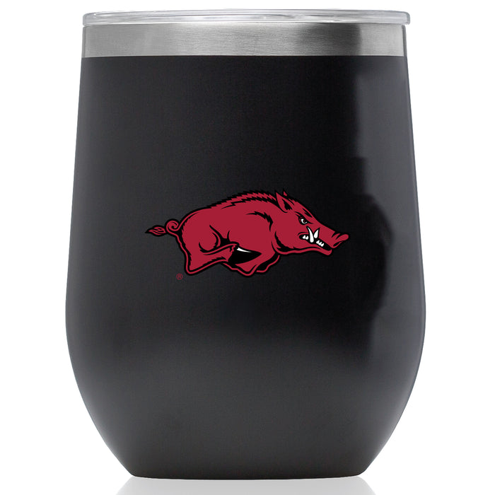 Corkcicle Stemless Wine Glass with Arkansas Razorbacks Primary Logo