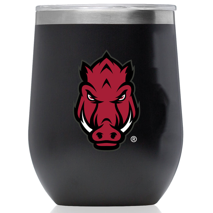 Corkcicle Stemless Wine Glass with Arkansas Razorbacks Secondary Logo