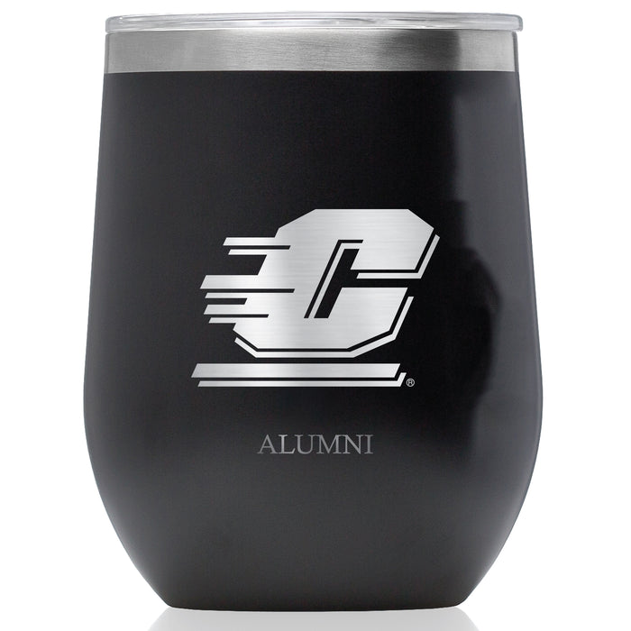 Corkcicle Stemless Wine Glass with Central Michigan Chippewas Etched Alumni with Primary Logo