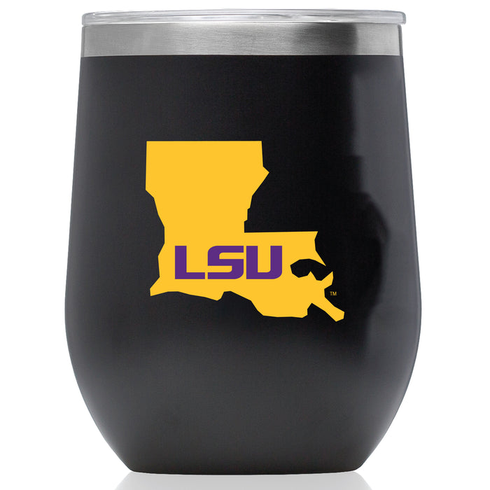 Corkcicle Stemless Wine Glass with LSU Tigers State Design