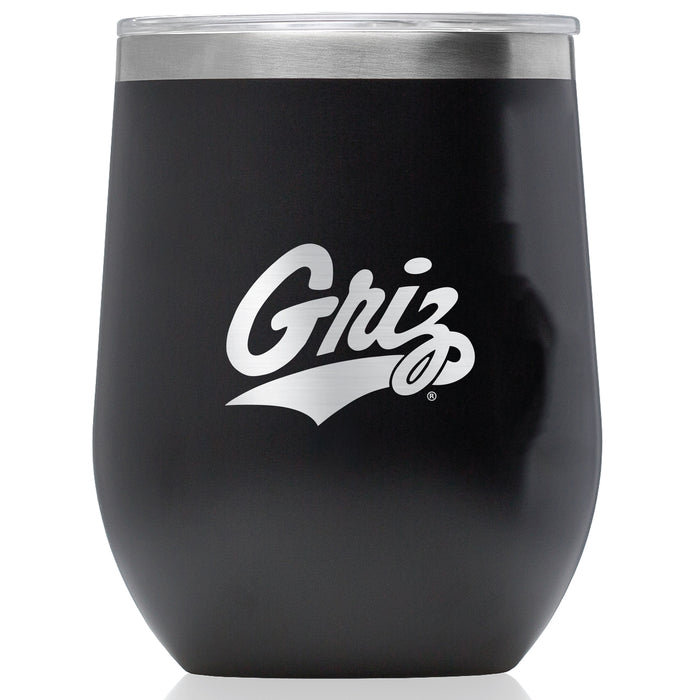 Corkcicle Stemless Wine Glass with Montana Grizzlies Etched Primary Logo