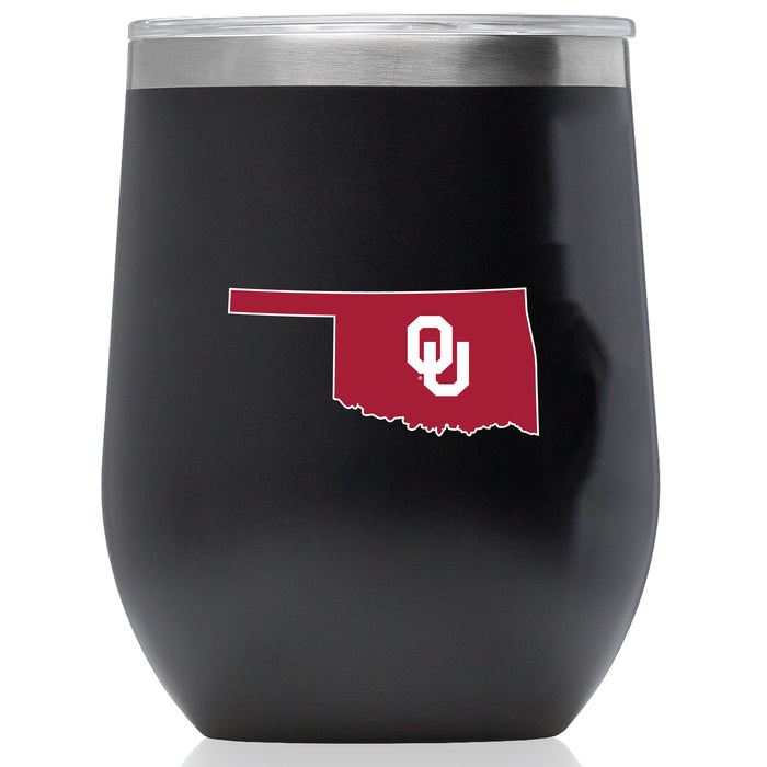 Corkcicle Stemless Wine Glass with Oklahoma Sooners State Design