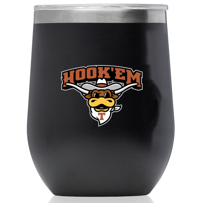 Corkcicle Stemless Wine Glass with Texas Longhorns  Hook EM