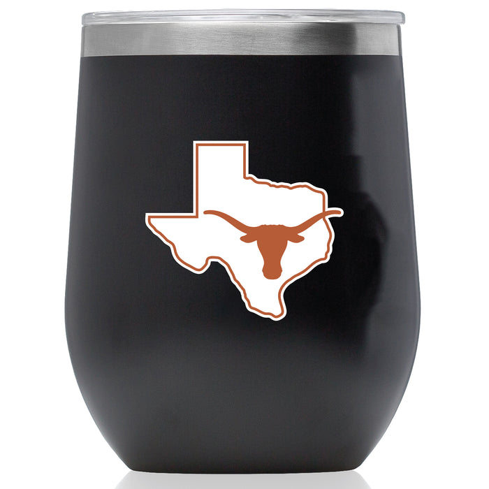 Corkcicle Stemless Wine Glass with Texas Longhorns  State Design