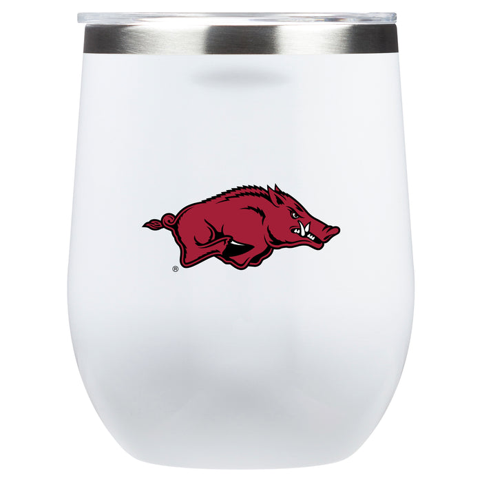 Corkcicle Stemless Wine Glass with Arkansas Razorbacks Primary Logo