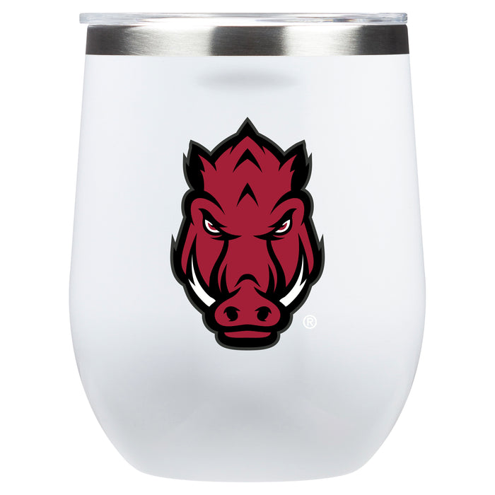 Corkcicle Stemless Wine Glass with Arkansas Razorbacks Secondary Logo