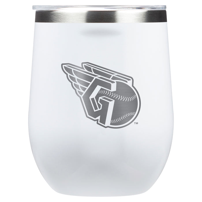 Corkcicle Stemless Wine Glass with Cleveland Guardians Etched Primary Logo