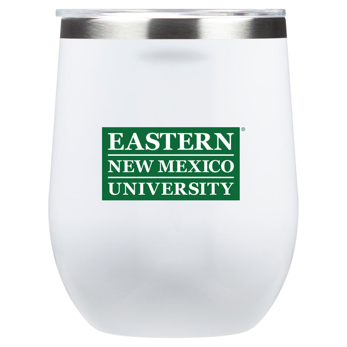 Corkcicle Stemless Wine Glass with Eastern New Mexico Greyhounds Primary Logo