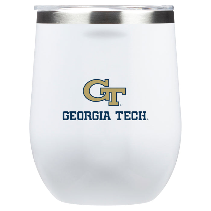 Corkcicle Stemless Wine Glass with Georgia Tech Yellow Jackets Secondary Logo