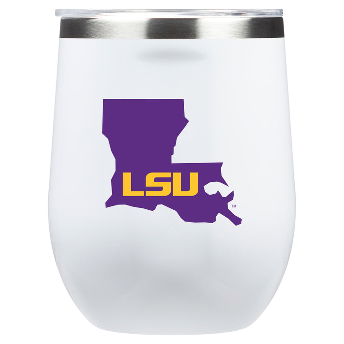 Corkcicle Stemless Wine Glass with LSU Tigers State Design