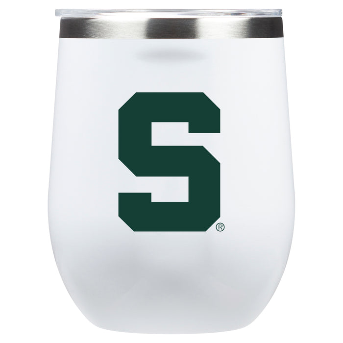 Corkcicle Stemless Wine Glass with Michigan State Spartans Block S