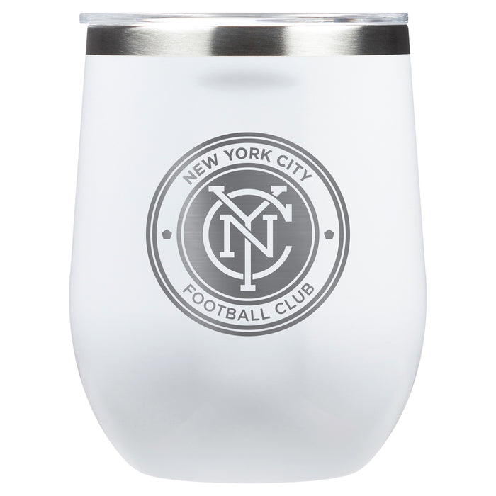 Corkcicle Stemless Wine Glass with New York City FC Etched Primary Logo