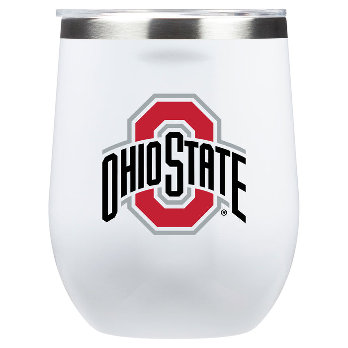 Corkcicle Stemless Wine Glass with Ohio State Buckeyes Primary Logo