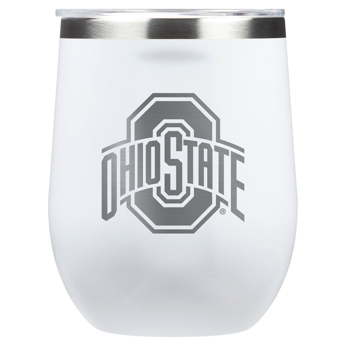 Corkcicle Stemless Wine Glass with Ohio State Buckeyes Etched Primary Logo