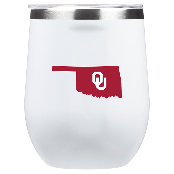 Corkcicle Stemless Wine Glass with Oklahoma Sooners State Design