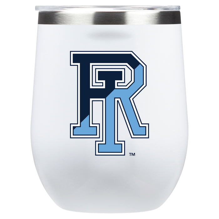 Corkcicle Stemless Wine Glass with Rhode Island Rams Primary Logo