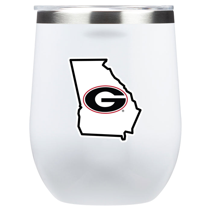 Corkcicle Stemless Wine Glass with Georgia Bulldogs State Design