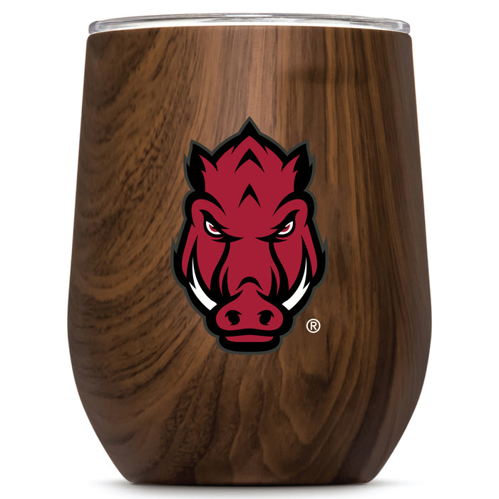 Corkcicle Stemless Wine Glass with Arkansas Razorbacks Secondary Logo