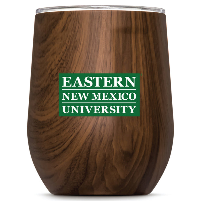 Corkcicle Stemless Wine Glass with Eastern New Mexico Greyhounds Primary Logo