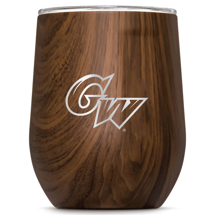 Corkcicle Stemless Wine Glass with George Washington Revolutionaries Etched Primary Logo