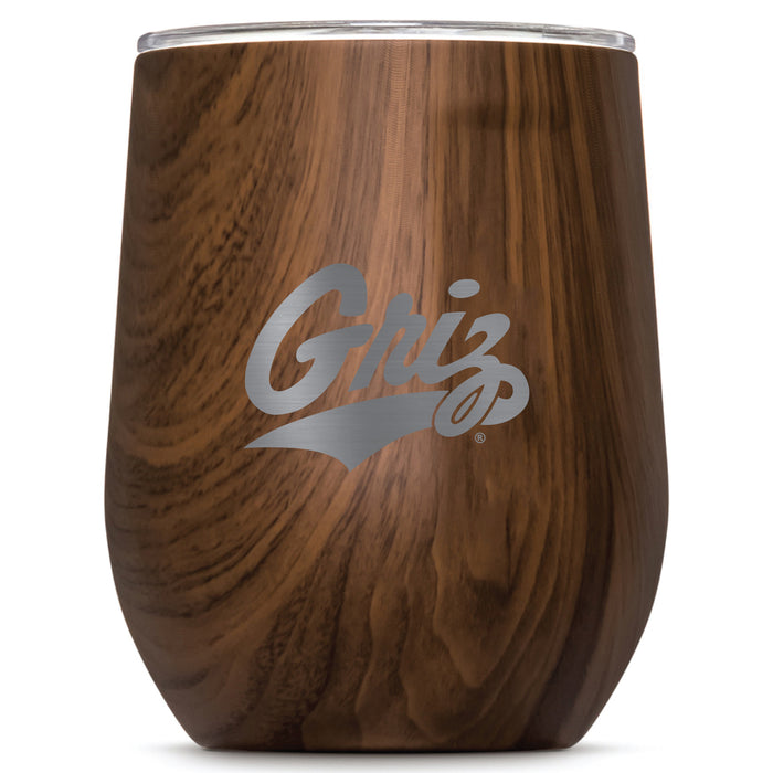 Corkcicle Stemless Wine Glass with Montana Grizzlies Etched Primary Logo