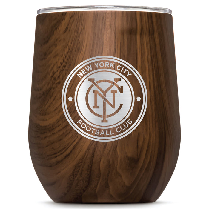 Corkcicle Stemless Wine Glass with New York City FC Etched Primary Logo
