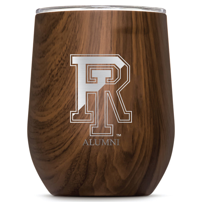 Corkcicle Stemless Wine Glass with Rhode Island Rams Alumni Primary Logo