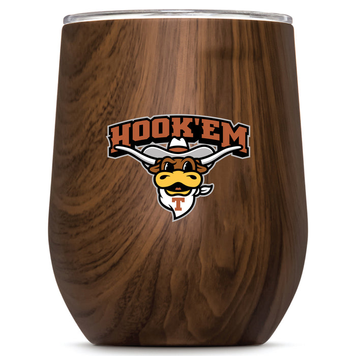 Corkcicle Stemless Wine Glass with Texas Longhorns  Hook EM