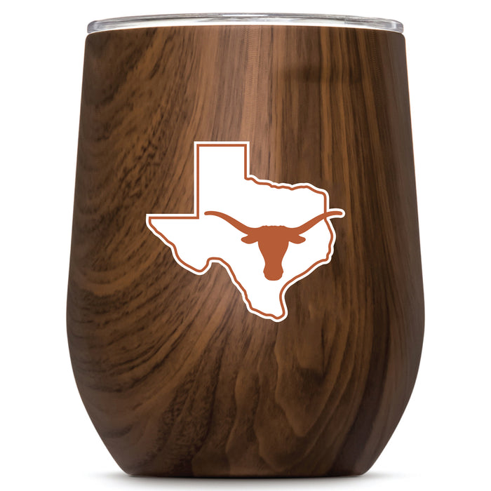 Corkcicle Stemless Wine Glass with Texas Longhorns  State Design