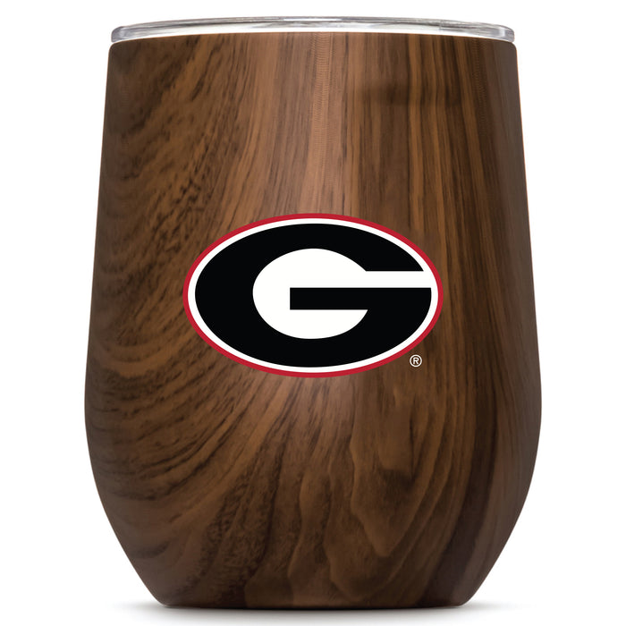 Corkcicle Stemless Wine Glass with Georgia Bulldogs Primary Logo