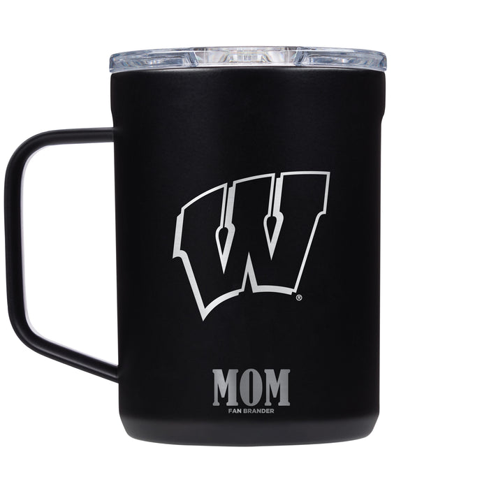 Corkcicle Coffee Mug with Wisconsin Badgers Mom Primary Logo