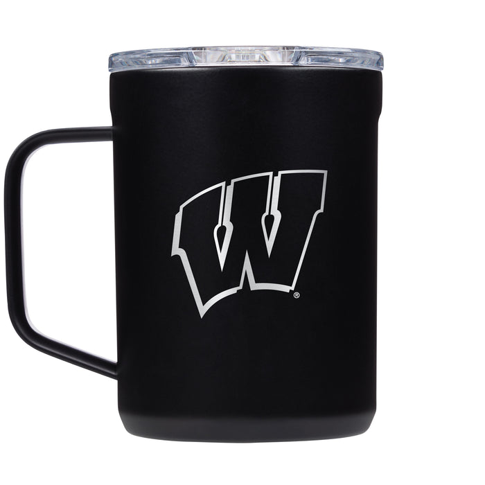 Corkcicle Coffee Mug with Wisconsin Badgers Etched Primary Logo