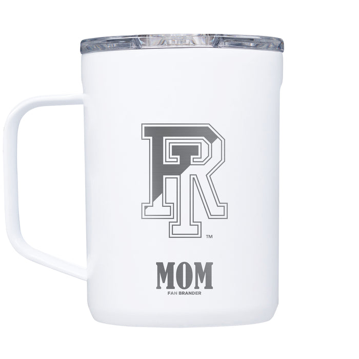 Corkcicle Coffee Mug with Rhode Island Rams Etched Mom with Primary Logo