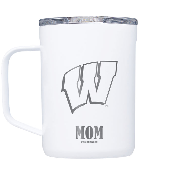 Corkcicle Coffee Mug with Wisconsin Badgers Mom Primary Logo