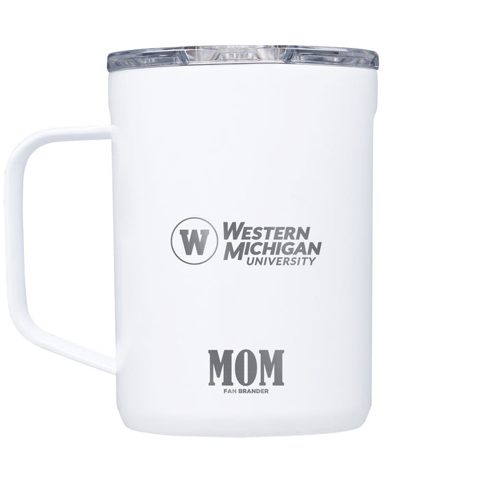 Corkcicle Coffee Mug with Western Michigan Broncos Etched Mom with Primary Logo