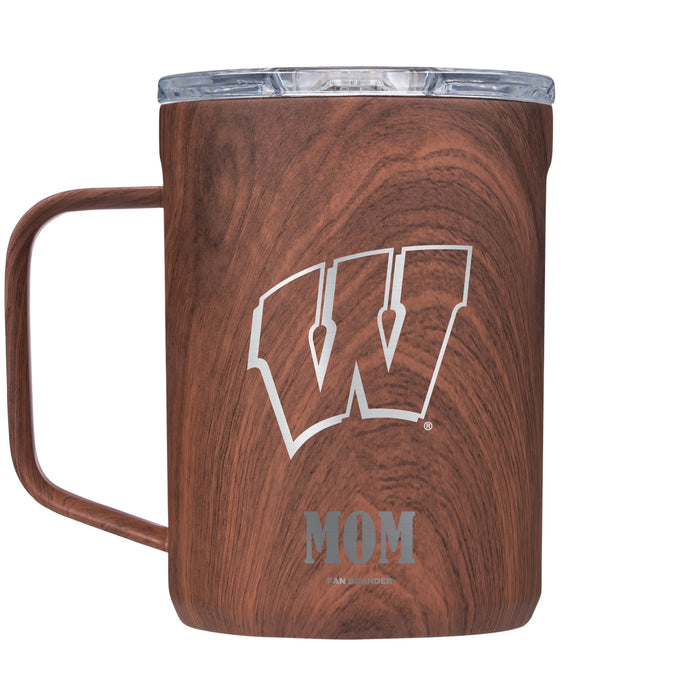 Corkcicle Coffee Mug with Wisconsin Badgers Mom Primary Logo