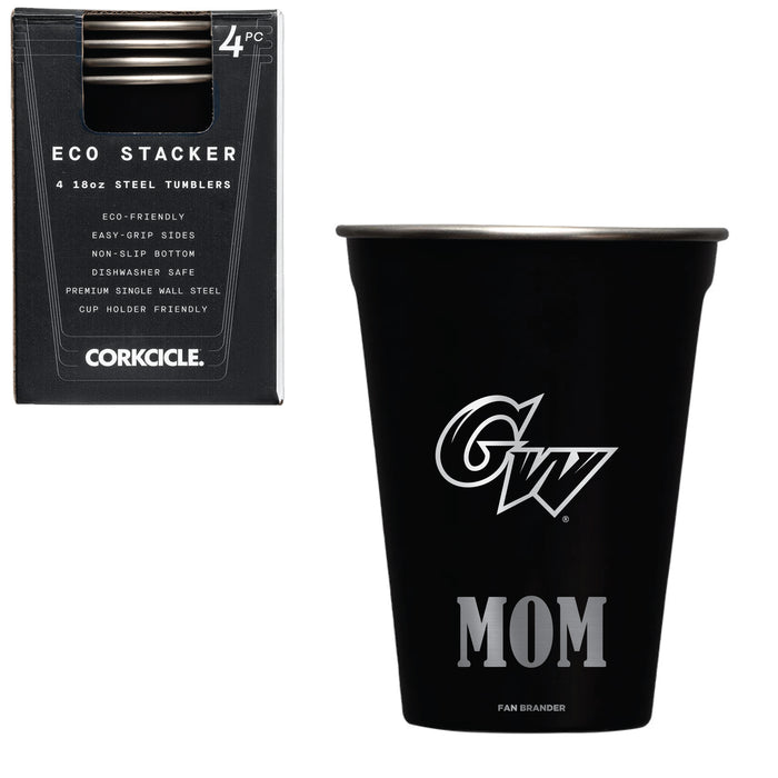 Corkcicle Eco Stacker Cup with George Washington Revolutionaries Etched Mom with Primary Logo