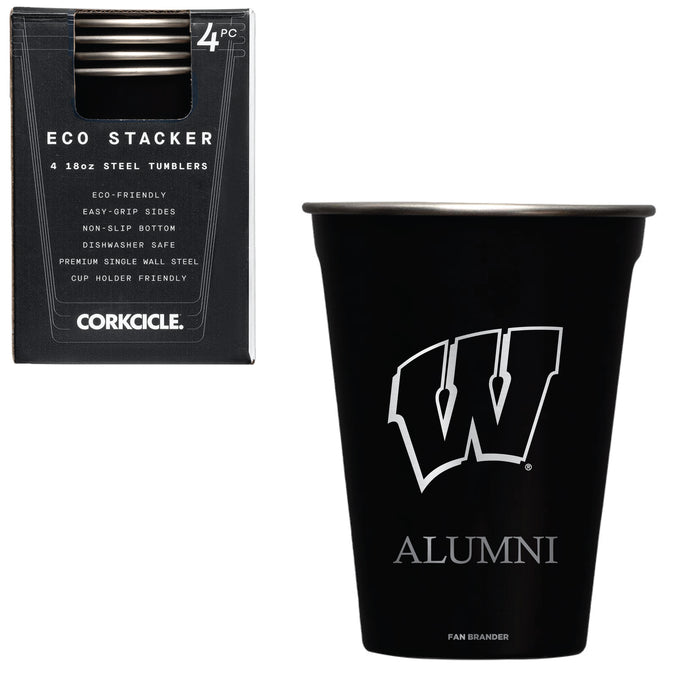 Corkcicle Eco Stacker Cup with Wisconsin Badgers Alumni Primary Logo