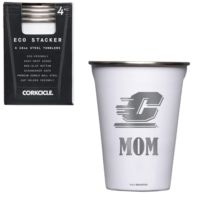 Corkcicle Eco Stacker Cup with Central Michigan Chippewas Etched Mom with Primary Logo