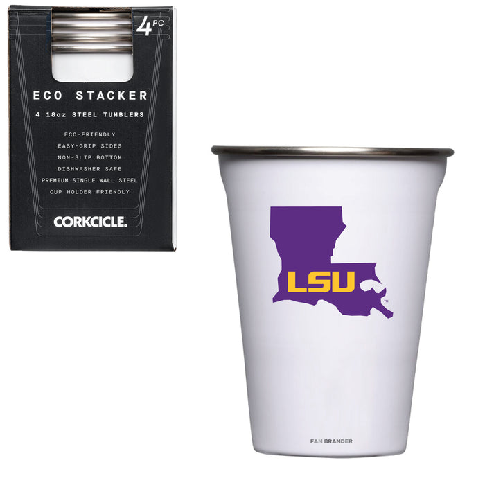 Corkcicle Eco Stacker Cup with LSU Tigers State Design